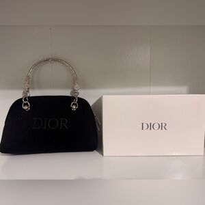 Christian Dior Black Cosmetic Makeup Pouch Clutch Small
